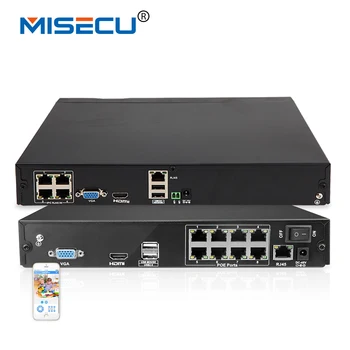 MISECU Hot 48V Real POE 1080P 4CH/8CH Onvif NVR Network Video Recorder 2MP FULL HD 1080P POE Kamera PoE 48V 802.3 af ONVIF XMEYE