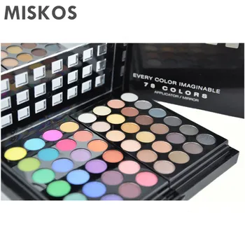 MISKOS 78 Eyeshadow Palette Sæt 48 Eyeshadow + 24 Lip Gloss +6 Foundation ansigt pulver Blush Makeup Kit Kosmetik