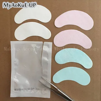 Mix farver 100pairs Eyelash Papir Lapper Gennemsigtig Under Eye Pads Lash Eyelash Extension Papir Lapper Øje Tips Mærkat Wraps