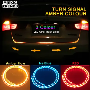 MIXC TENDENSER Amber Flow Rød Blå Led-kuffert strip Undervogn Flydende lys blinklys bagklap fleksibel led kørelys bil styling