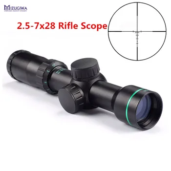 MIZUGIWA Taktiske Optiske Syn 2.5-7x28 Riffelsigte Sigtemiddel Optiske Syn Air Rifle Anvendelsesområde Jagt Jagt Airsoft Vandtæt