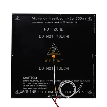 MK2A aluminium heatbed varmeplade 300*300*3mm sort 12V-24V for RepRap Mendel RAMPER 1.4 3d-printer dele