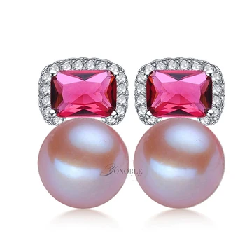 Mode 925 sterling sølv perle Øreringe til kvinder,ferskvandsperle øreringe, smykker til bryllup trendy part gave hvid