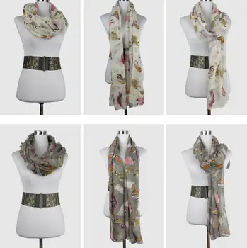 Mode Big Bird Print Tørklæde Kvinder dyreprint Tørklæder og Sjaler Wrap Hijab Engros-10stk/MASSE Gratis Fragt