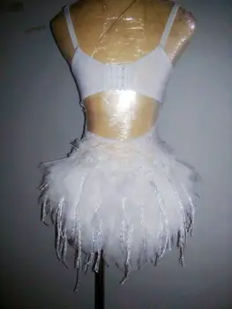 Mode Blonder Rhinestones Bodysuit Tøj Skinner Sexet Tassel Trikot Party Stage Bære Kostume Kvinder Aftenen Sanger Dans Tøj