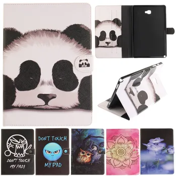 Mode Cantoon Panda Ugle, Blomst Malet Flip PU Læder sFor Samsung Galaxy Tab En A6 10.1 P580 P585 Tablet Cover Shell