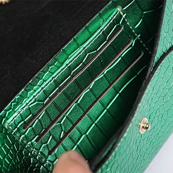Mode Delikat Krokodille Tekstur Kvinders konvolut stil Kobling Tegnebøger kort indehavere lady ' s Elegante Telefon Punge Mini tasker