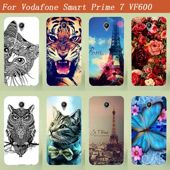 Mode, Diy Maleri Farvet Blødt Tpu Cover Til Vodafone Smart Prime 7 VF600 5.0 Tommer Tilfælde Tiger Ugle Steg Telefon Tasker