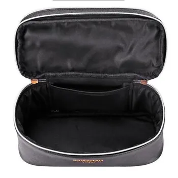 Mode Dobbelt Lag Mærke Cosmetic Bag på Tværs af PU Læder Multifunktionelle Gøre Op Taske Organizer Makeup Etui, Toiletry Bag neceser