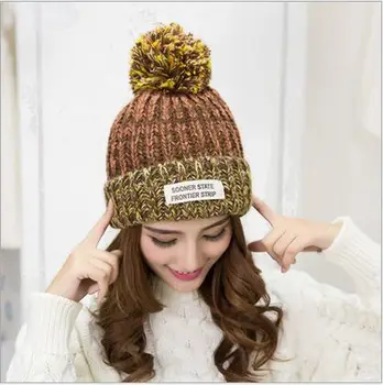 Mode Efterår Og Vinter Hat Hot Sælge Strikke-Bold Uld Cap Beanie Casual Hætte Til Kvinder Gratis Shopping