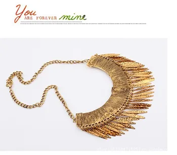 Mode elegant kombination crystal willow halskæde Retro Buede vedhæng koreansk mode engros guld bling halskæde
