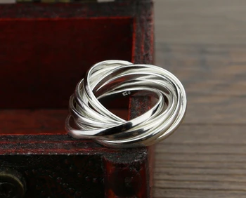 Mode euramerican stil sterling sølv ring.Kvinder ni ring er massiv 925 sterling sølv ring.Charme index finger ring.smykker