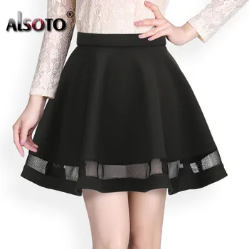 Mode Grid Design kvinder nederdel elastisk faldas damer midi-nederdel Sexede Piger mini Plisserede nederdele saias Korea tøj