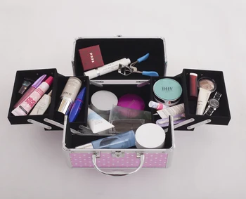 Mode Kvinde, Nye Brand Professionel Makeup Box Smykker Arrangør Tilfælde, Bærbare Kosmetiske og Mønt opbevaringsboks til Bryllup Gave