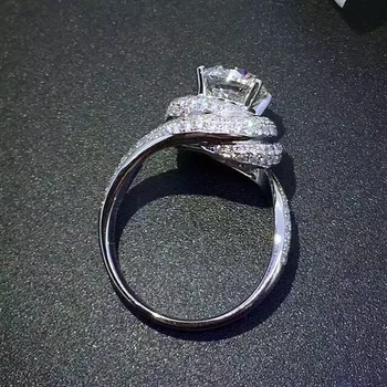 Mode Luksus Kvinder Engagement Smykker 925 sterling Sølv 5A CZ sten Zircon Kvindelige Bryllup Fingerringe Size5-11