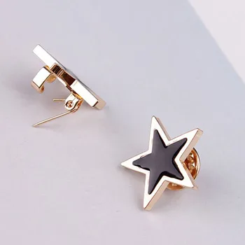 Mode metal emalje mini star pin brochen krave, revers badge pin, ornament og hvidguld smykker