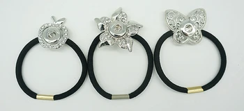 Mode Nye Rhinestone Butterfly&Apple&Blomst Snap metal-hårbøjle passer 12mm DIY snap knapper engros PJ0016