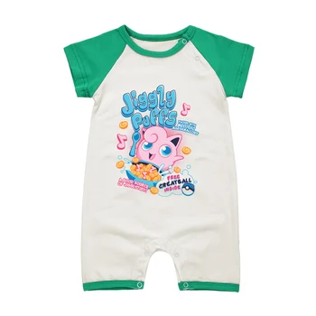 Mode Nyfødte Baby Piger Romper Buksedragt Jigglypuff Tegnefilm Baby Tøj Kort Slleeve Baby Drenge Sommer Tøj Legedragter