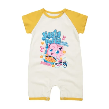 Mode Nyfødte Baby Piger Romper Buksedragt Jigglypuff Tegnefilm Baby Tøj Kort Slleeve Baby Drenge Sommer Tøj Legedragter