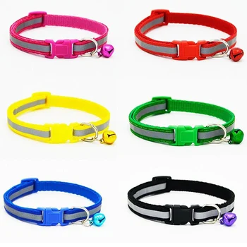 Mode Nylon Pet Krave 6 Farver, Reflekterende Stil, Hund, Hvalp Halskæde Krave med Bell