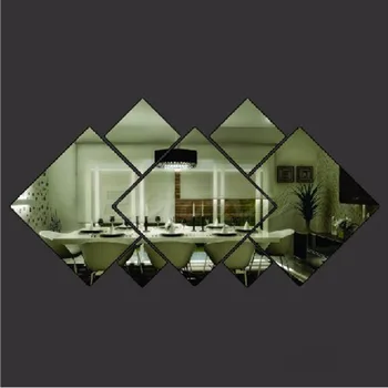 Mode Rhombus Spejl Stil Aftagelige Mærkat Vinyl Art Wall Sticker Home Decor C42