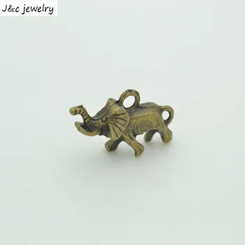 Mode Salg 24*14mm 10 stk/masse Zink Legering Antik Bronze Forgyldt Elefant Charms Vedhæng Metal Smykker Resultater Passer DIY 3464B