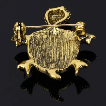 Mode Skildpadde Rhinestone Havskildpadde Broche Pin Smykker Bryllup Fest Julegave