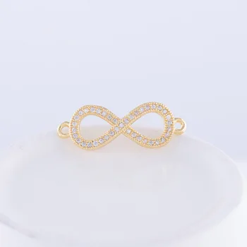 Mode Smykker 5pcs Zircon Infinity-Charms og vedhæng Til smykkefremstilling Engros Kobber Micro Bane Stik Charms Bijoux Berloques