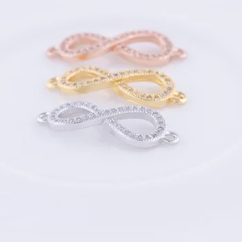 Mode Smykker 5pcs Zircon Infinity-Charms og vedhæng Til smykkefremstilling Engros Kobber Micro Bane Stik Charms Bijoux Berloques