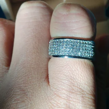 Mode Smykker Bane sæt 250pcs Perle 5A Zircon sten, 10KT Hvid Guld Fyldt Engagement Bryllup Finger Ring Størrelsen 5-11 Gave
