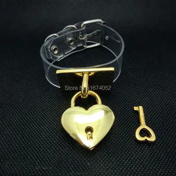 Mode Smykker Cosplay Pige Harajuku Håndlavede Guld Metal Aflåselige Nøglen Hånd Cuff Klar Vinyl Armbånd Håndjern