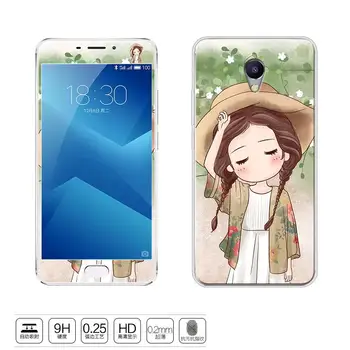 Mode Tegnefilm Kitty Sy Eiffeltårnet Flower soft tpu silicon cover til Meizu M5 Bemærk Meilan Note 5 Med Hærdet Glas