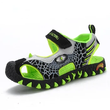 Mode Tegnefilm Lysende Sneakers Til Drenge Børn Glødende Beach Sandaler Sko Børn Led Sandaler, Sneakers 3D Dinosaur Sandaler