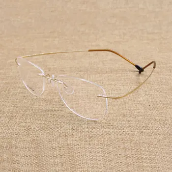 Mode Uindfattede Briller Ramme Optiske Briller i Titanium Hukommelse Legering af Høj Kvalitet Recept Briller til Mænd og Kvinder