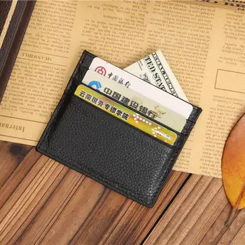 Mode Virkelige Ægte Læder Mænd Kreditkort Indehaveren Tynd Stil sort multi-kort bits indehavere Gratis fragt