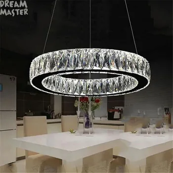 Moderne 5*3cm lange Crystal LED Pendel ringe stue, soveværelse, køkken nyhed glansmetalpræparater varer hjem hængende belysning lampe