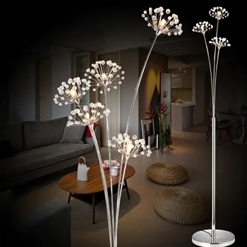 Moderne Enkelt LED gulvlampe Stue, Soveværelse Krystal lampe Wedding Dress Shop Floor Lamp Undersøgelse Mælkebøtte Lyset Gratis Fragt