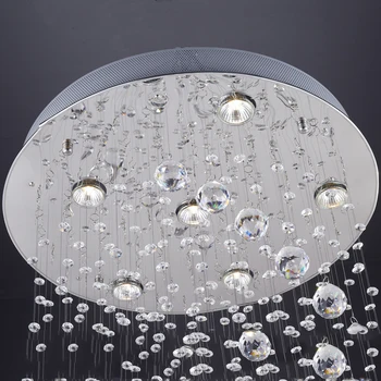 Moderne Glans krystallysekroner Belysning Montering Dobbelt Trappe LED Pendel Til Foyer, Spisestue, Restaurant Dekoration
