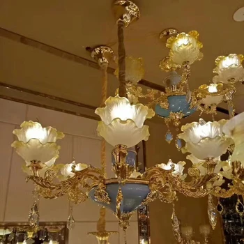 Moderne Guld Krystal Lysekrone i Loftet Belysning til stuen, Soveværelset Bryllup Dekoration Lotus Lampe Hængende Suspension Lampe