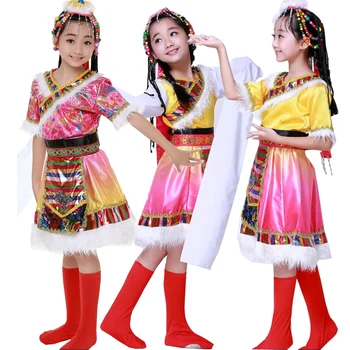 Moderne kinesisk folkemusik dans kostumer til børn, Voksne Kvinder Lange ærmer og korte ærmer traditionel Kinesisk dancewear Udstyr