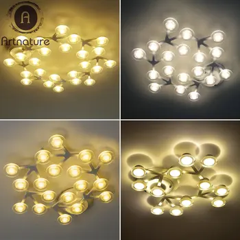 Moderne Kunst LED-Stjernede plum blossom Indretning loftslamper hvid cirkel lysarmaturer diamant glansmetalpræparater lampe til hjemmet stue