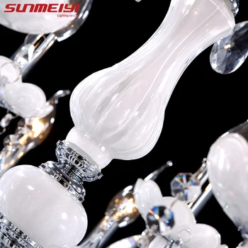 Moderne LED-Hvid Krystal Lysekrone Lys Lampe Til stuen Lys loftlampe Indendørs hængelamper Hjem Dekorative