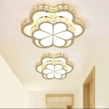 Moderne Led Loft Lys Gylden Krystal Abajour Korridor Lamper Glans Blomst Plafonnier Luminaria Iluminacion Soveværelse lampe