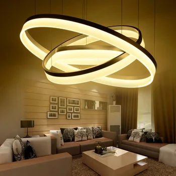 Moderne LED-stue spisestue vedhæng lys suspension armatur suspendu led-ring belysning lampe stativ de techo colgante