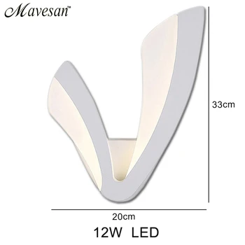 Moderne LED-væglampe Til Badeværelse Soveværelse 12W Væg Sconce Hvid Indendørs Belysning Lampe AC100-265V LED-Væg Lys Indendørs Belysning