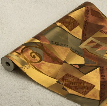 Moderne Luksus Antik Guld Tapet 3D Prægede PVC Vandtæt Tapet Rulle Stue, Soveværelse, TV Tapet Guld Wall Paper