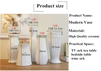 Moderne Mode Hvid Keramik Flower Vase Hjem Dekoration Bordplade Vase Europa Style hvid Keramik Vase Bryllup Deco Cramic Vase