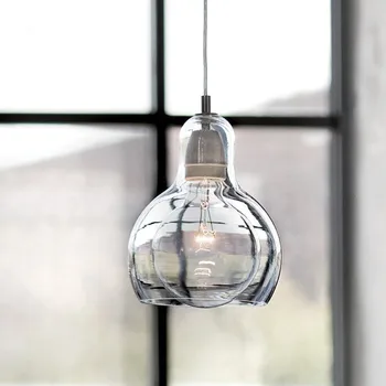 Moderne Pendel Til Køkken, Stor Pære Lampe skygge Globe Glas Pendel Cafe Hjem lysarmaturer Bar Hængende Lampe