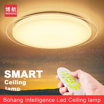 Moderne Smart Remote Control Eye-beskyttende LED Loft Lampe 2,4 G RF-Fjernbetjening Dæmpning Hjem Soveværelse Stue, Loft Lys Fixtu