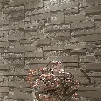 Moderne Stablede mursten 3d sten rulle tapet grå mursten tapet væg baggrund tapet til stuen pvc vinyl væg papir